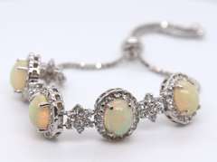 925 Sterling Silver Gemstone Box Chain Bracelet