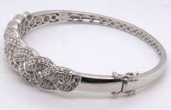 Vinatge Sterling Silver Cubic Zirconia Bangle