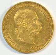 Fully struck BU 1897 Austria 20 Corona Gold Piece