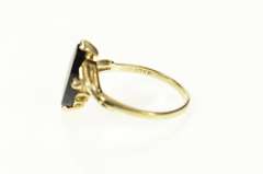 10K Yellow Gold Black Onyx Diamond Accent Statement Ring