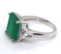 Sterling Silvre Green Cubic Zirconia Ring