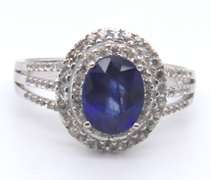 Sterling Silver Blue Gemstone Ring