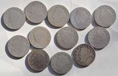 3 Each 1890-1893 V Nickels