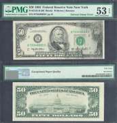 $50 1993 FRN Solvent Smear Error PMG About Uncirculated 53EPQ