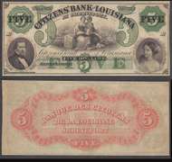 $5 Citizens Bank of Louisiana Shreveport obsolete Uncirculated