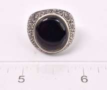 Onyx Ring in Sterling Silver