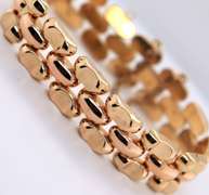 Fancy 18kt Wide Gate Link Style Bracelet