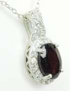 Fancy Sterling Garnet & White Topaz Necklace