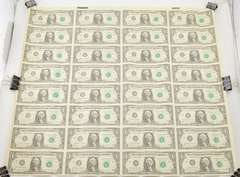 Lot (32) 1988 $1 St. Louis, MO United States FRN Uncut Sheet