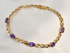 Lovely Amethyst & Gold Bracelet