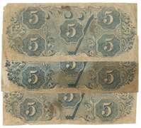 3 Great 1863 $5 Confederate States of America Notes with dates