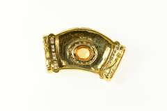 18K Yellow Gold 3.88Ctw Orange Sapphire Diamond Omega Slide Pendant