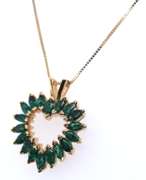 Wonderful Marquise Emerald Heart Pendant on Chain