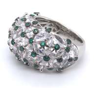 Sterling Silver CZ Dome Ring