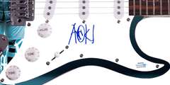 Steve Aoki Autographed Signed Graphics Photo Guitar ACOA