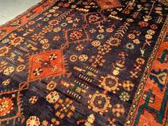 UNIQUE VINTAGE PERSIAN RUG 4.2x8.6