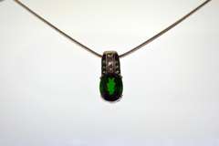 Sterling Silver Tsavorite Pendant With Chain