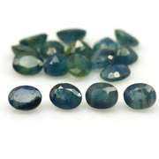 Heated only! 8.82ct blue green Sapphire set