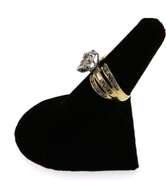 Wonderful Square Diamond Cluster Ring with triple layer Channel Set Diamonds on a 14k Gold Band
