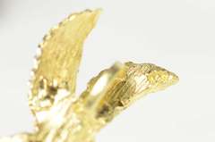 14K Yellow Gold Diamond Cut Soaring Eagle Sapphire Pendant