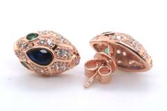 Sterling Silver Multi Color Stone Earrings