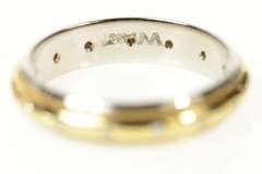 14K Yellow Gold Men's Diamond Two Tone Wedding Band Ring