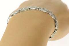 14K White Gold 9.63 Ctw Pave Diamond Oval Chain Tennis Bracelet