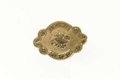 14K Yellow Gold Victorian Scalloped Etched Monogram Pendant/Pin