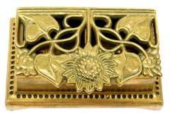 Vintage Heavy Brass Double Stamp Box