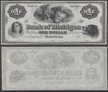 $1 Bank of Michigan Marshall.18XX Remainder Uncirculated
