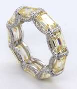 Sterling Silver Yellow Cubic Zirconia Band