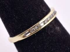 Dainty Diamond Band Ring in Yellow Gold