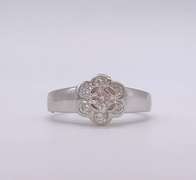 14kt Solid White Gold & Diamond Ring