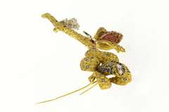 18K Yellow Gold 1960's Pave Sapphire Ruby Diamond Flower Pin/Brooch