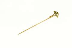14K Yellow Gold Victorian Peridot Ornate Etched Stick Pin