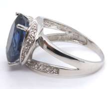 Sterling Silver Blue Cubic Zirconia Ring