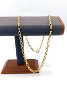 18k yellow Gold oval shaped curb chain