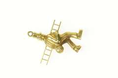 10K Yellow Gold 3D Chimney Sweep Stylized Puffy Charm/Pendant