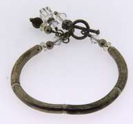 Sterling Silver Bracelet with Crystal Charm