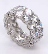 Sterling Silver Cubic Zirconia Wide Band