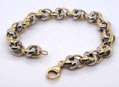Fancy 2 Tone Italian Style Link Bracelet