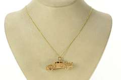 14K Yellow Gold Ornate Car Elaborate Scroll 1950's Car Charm/Pendant