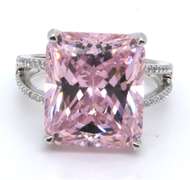 Sterling Silver Pink Cubic Zirconia Ring
