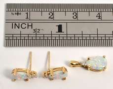 Colorful Opal  Earring and Pendant Suite