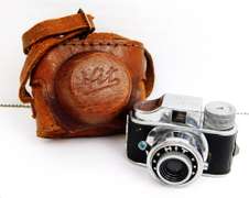 Vintage Miniature HIT Camera & Leather Case