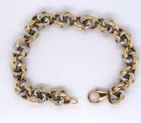 Fancy 2 Tone Italian Style Link Bracelet
