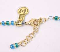 Dazzling Italian Made, Hand Blown Art Glass with Gold Leaf and Gold Plated Links Necklace