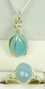 Sterling Blue Gemstone Ring & Necklace