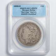 1888 O Hot Lips Morgan Dollar ANACS Holder