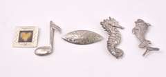 Lot of 5 sterling silver pin's